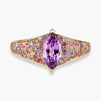 Masterpiece Snowdrift Setting 1.00ct Fancy Deep Pink-Purple Diamond Ring