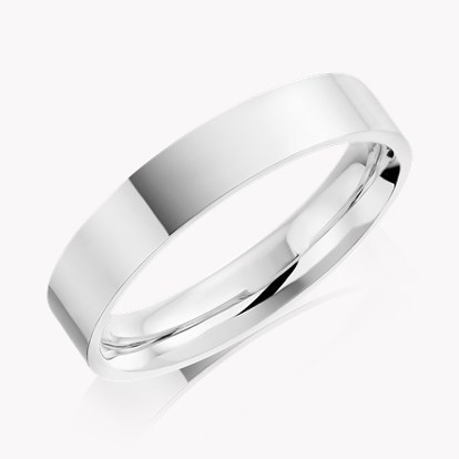 5mm Flat Court Wedding Ring in Platinum