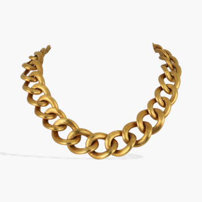 1990s Graduating Gold Curb Chain Necklace
