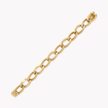 Retro Boucheron Chain Link Bracelet in Yellow Gold 