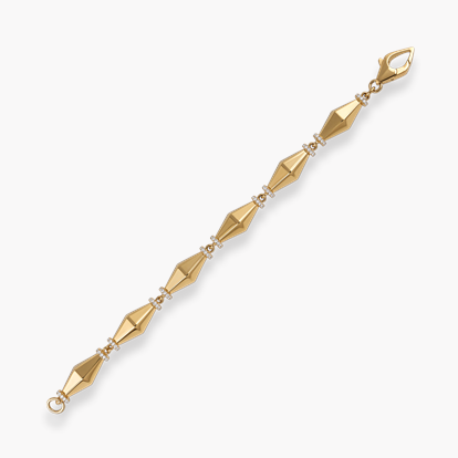 Cleopatra 2.189ct Natural Diamond Gold Link Bold Bracelet