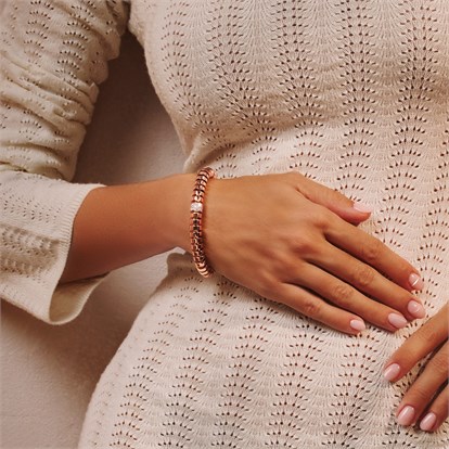 Amalfi 1.042ct Diamond Large Angular Link Expandable Bangle