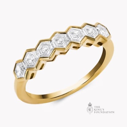 Honeycomb Seven Stone Diamond Ring 1.24ct in 18ct Yellow Gold