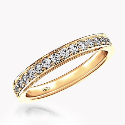 Brilliant Cut Diamond Half Eternity Ring 0.24ct in Yellow Gold
