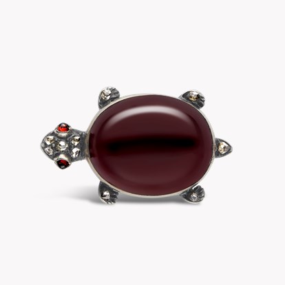Victorian Garnet Tortoise Brooch 13.60ct in 14ct Yellow Gold