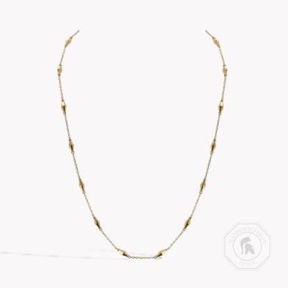Mini-Cleopatra Gold Faceted Barrel Link Chain 45cm Necklace