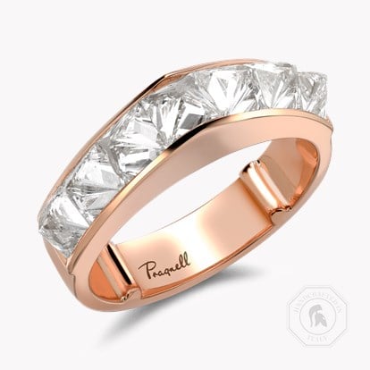 RockChic 2.91ct Diamond Peaked Half Eternity Ring in 18ct Rose Gold