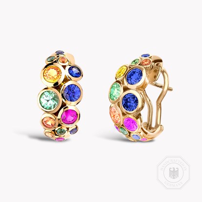 Bubbles Fancy Sapphire Half-Hoop Earrings 4.99ct in 18ct Rose Gold