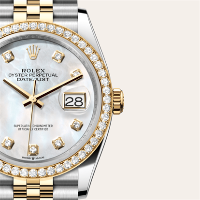 Datejust 36, Oyster, 36 mm, Oystersteel, yellow gold and diamonds watch
