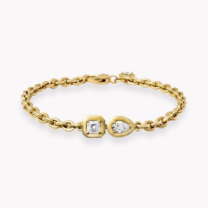 Skimming Stone 1.25ct Diamond Toi et Moi Chain Bracelet