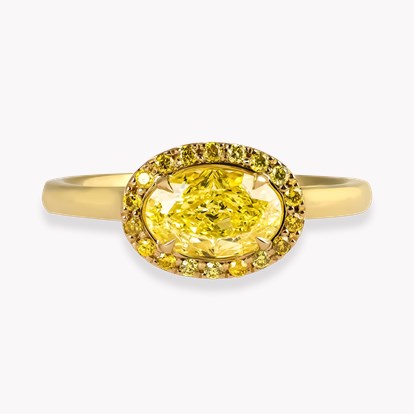 Oval Cut 1.01ct Kimberley Fancy Intense Yellow Diamond Ring
