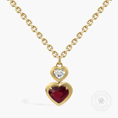 Skimming Stone 3.01ct Mozambican Ruby and Diamond Pendant