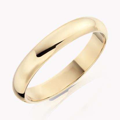 4mm D-Shape Wedding Ring in 18ct Yellow Gold
