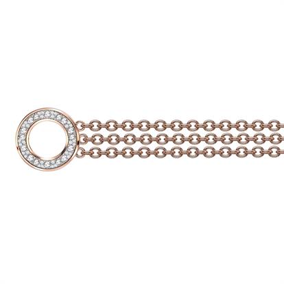 Onyx and Brilliant Cut Diamond Chain Bracelet in 18ct Rose Gold