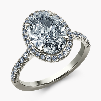 Masterpiece Celestial Fancy Blue-Grey Oval Cut Diamond Ring 2.90ct in 18ct Blue Gold