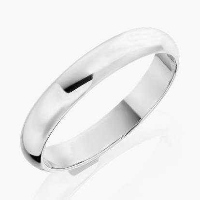 4mm D-Shape Wedding Ring in Platinum