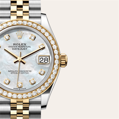 Datejust 31, Oyster, 31 mm, Oystersteel, yellow gold and diamonds watch