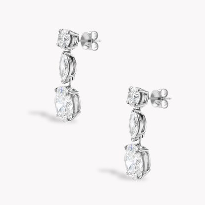 Oval Cut 4.01cts Diamond Drop Earrings