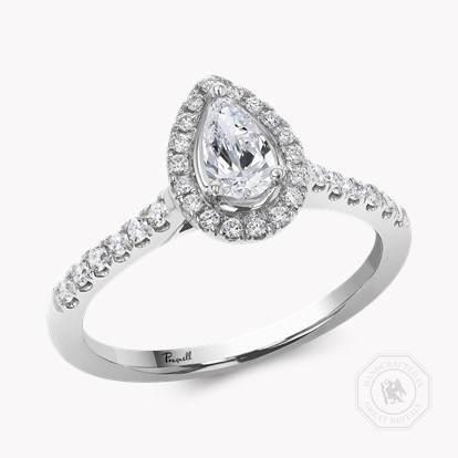 Celestial 0.31ct Pear Shaped Diamond Cluster Ring in Platinum 