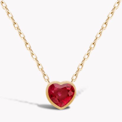 Legacy Heart Shape Ruby Pendant 3.01ct in 18ct Yellow Gold