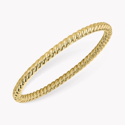 Yellow Gold Cross Section Cord Bangle