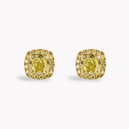 Celestial Fancy Yellow Diamond Earrings 3.00cts in 18ct Yellow Gold