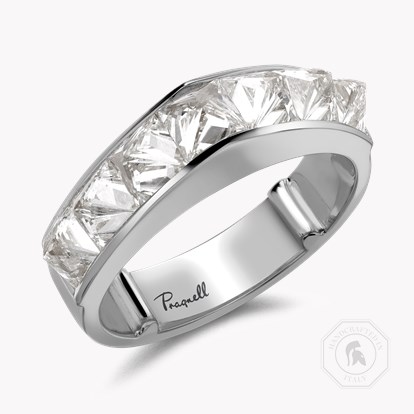 RockChic 2.77ct Diamond Peaked Seven Stone Ring in 18ct White Gold