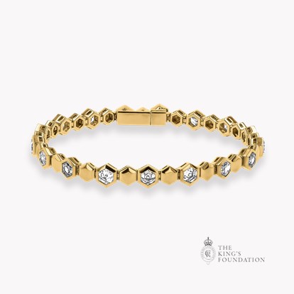 Pragnell 18kt yellow gold Revival enamel bangle