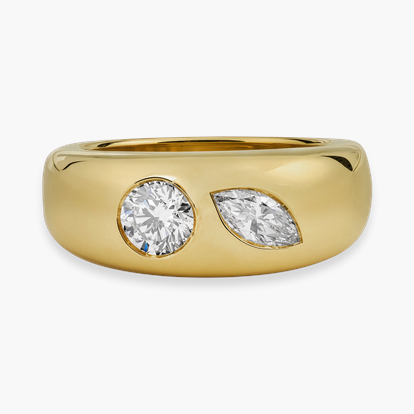 Stellar Brilliant Cut and Marquise Cut Diamond Bombé Ring