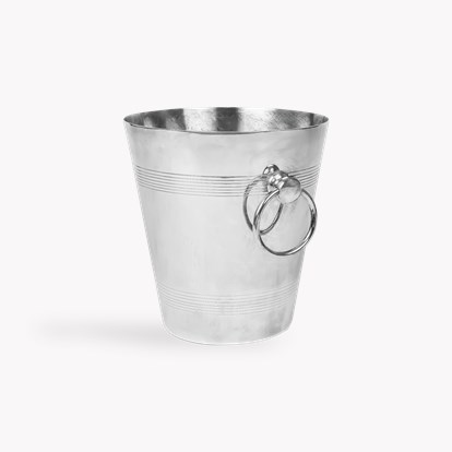 Silver Plated Ice Bucket with Ring Handles