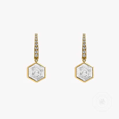 Honeycomb Diamond Drop Earrings