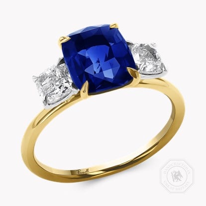Madagascan 3.06ct Sapphire and Diamond Three Stone Ring in Platinum