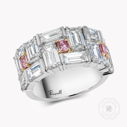 Masterpiece Mosaic 5.79ct Diamond and Fancy Intense Pink Diamond Ring