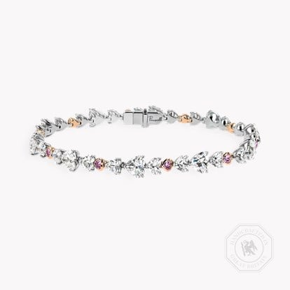 Masterpiece 13.76ct Heartshape Diamond Line Bracelet in Platinum
