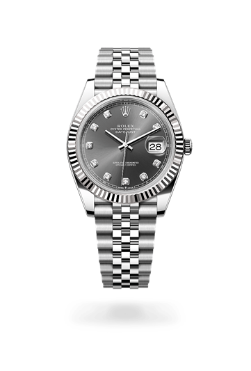 Datejust 41 * Oyster, 41 mm, Oystersteel and white gold with a Slate Fluted bezel and Jubilee, five-piece links bracelet