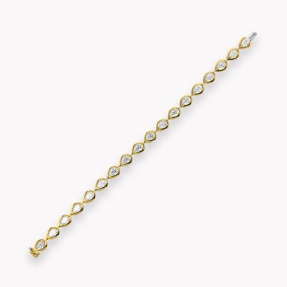 Skimming Stone Pear Shaped 5.70ct Diamond Line Bracelet