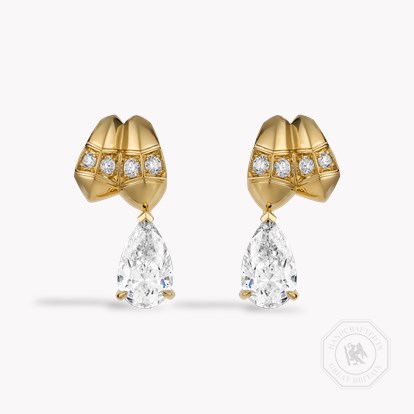 Origins Pear Shaped 4.03ct Diamond Drop Earrings