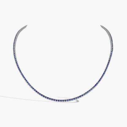 Brilliant Cut 6.72ct Sapphire Line Necklace