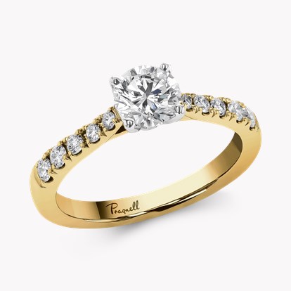Celestial 0.70ct Brilliant Cut Diamond Ring - 2.2mm Width in 18ct Yellow Gold and Platinum