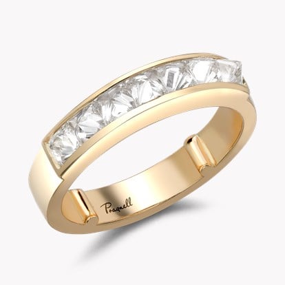 RockChic 1.11ct Diamond Domed Seven Stone Ring - 3.2mm Width in 18ct Yellow Gold
