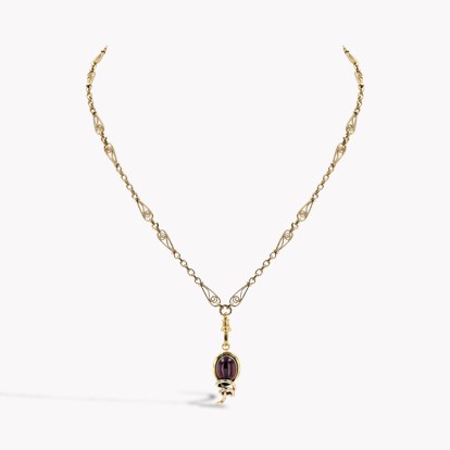 Edwardian Cabochon Garnet Clip Pendant