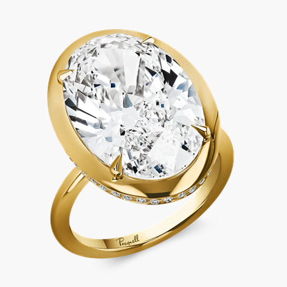 Masterpiece Skimming Stone 10.32ct Botswana Diamond Solitaire Ring  in 18ct Yellow Gold