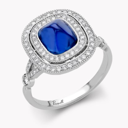 Sugarloaf Cabochon Sapphire Ring 2.32ct in Platinum