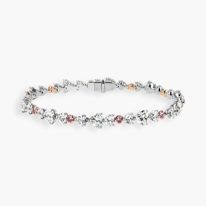 Masterpiece 13.76ct Heartshape Diamond Line Bracelet in Platinum