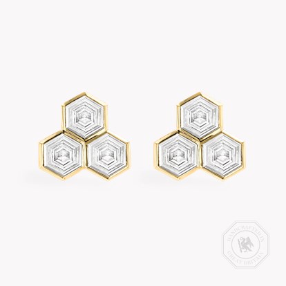 Hexagonal Diamond Trilogy Earrings
