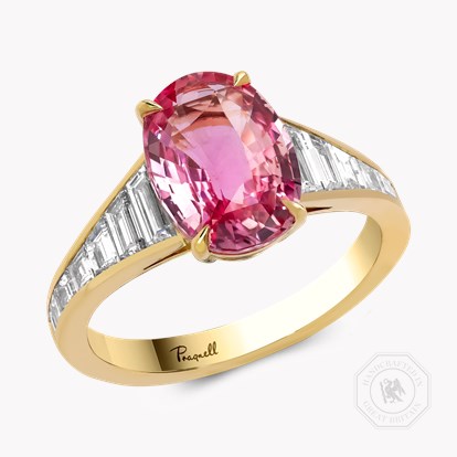 Masterpiece 3.09ct Sri Lankan Padparadscha Sapphire and Diamond Ring