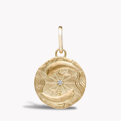 Pisces Pendant Charm 0.08ct in 18ct Yellow Gold