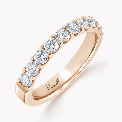 Brilliant Cut Diamond Half Eternity Ring 0.90ct in 18ct Rose Gold