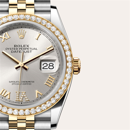Datejust 36, Oyster, 36 mm, Oystersteel, yellow gold and diamonds watch