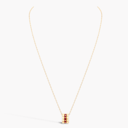 Bohemia Ruby Set Hexagonal Pendant